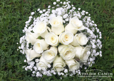 Bouquet mariée roses blanches