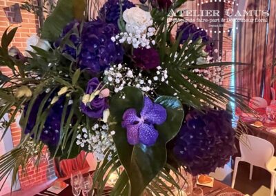 Mariage violet, décoration mariage orchidée