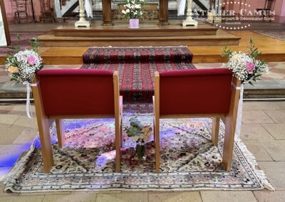 Eglise de Lardenne, chaise des mariés église