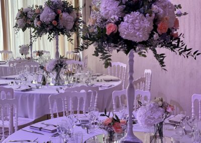 Décoration mariage chandelier, chandelier fleuri, candelabre mariage