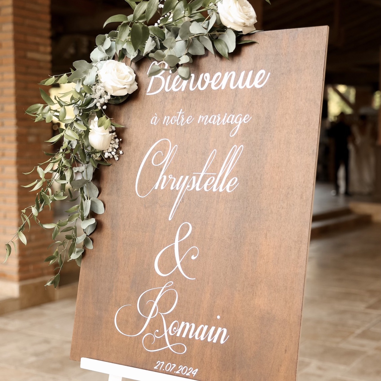 panneau bienvenue mariage bois champêtre