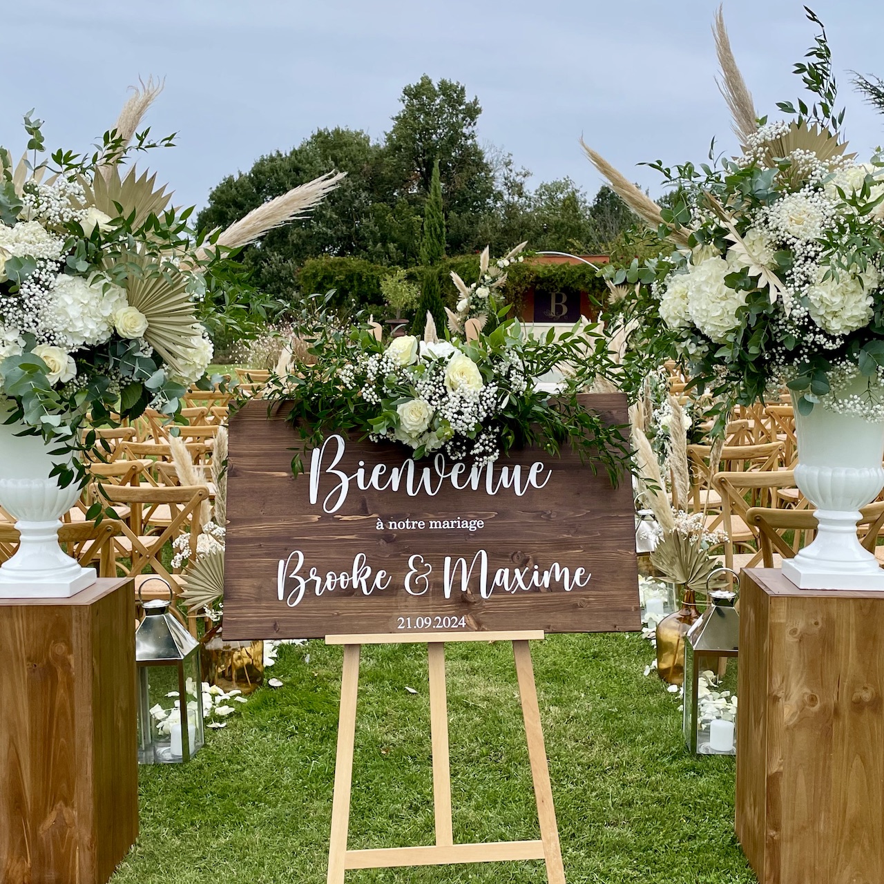 panneau bienvenue mariage bois rustique chic