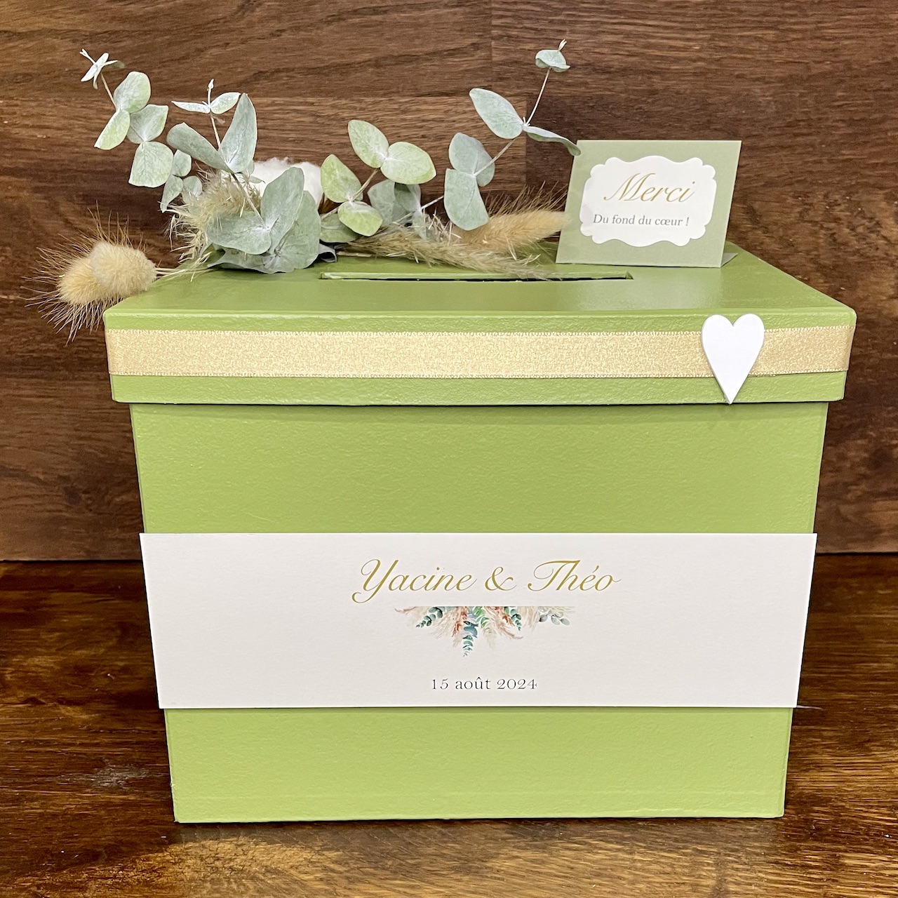 urne mariage eucalyptus