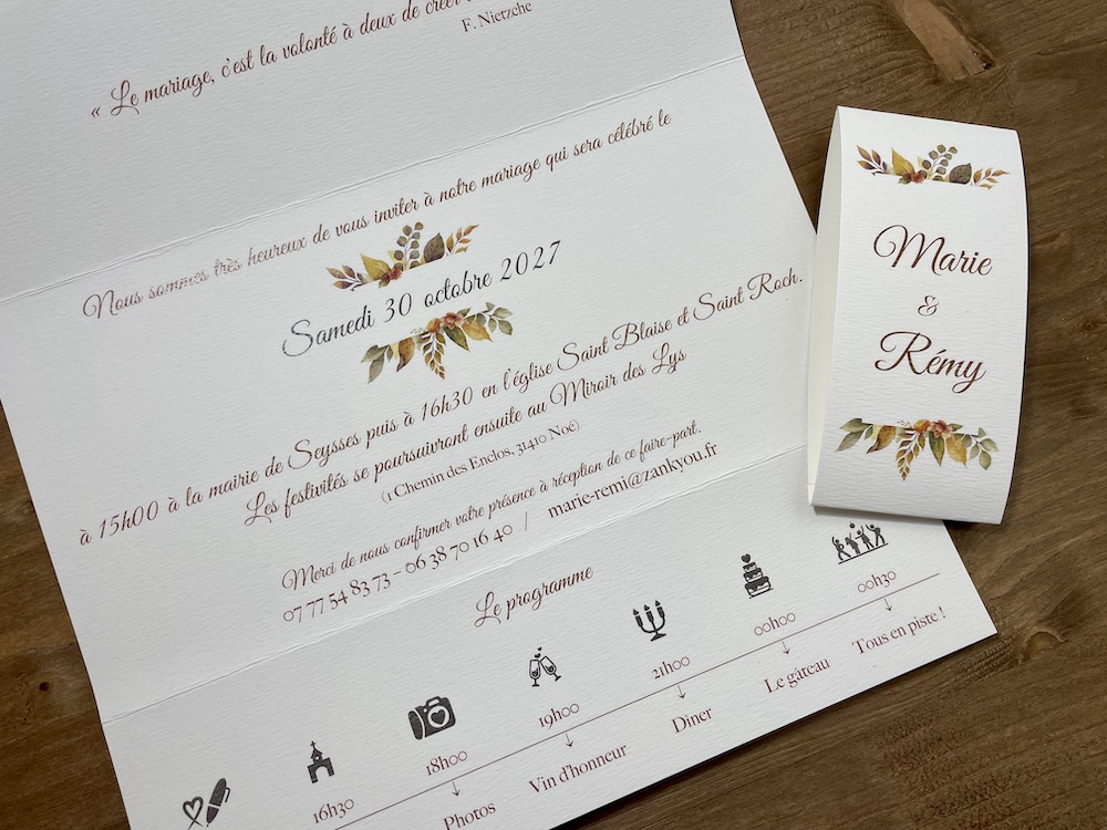 fall wedding invitation