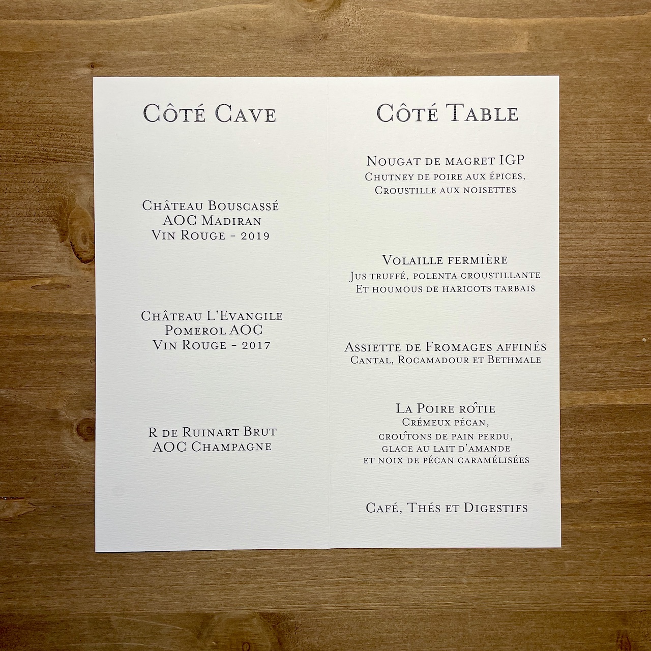carte-de-menmariage-noir-et-blanc menu mariage minimaliste
