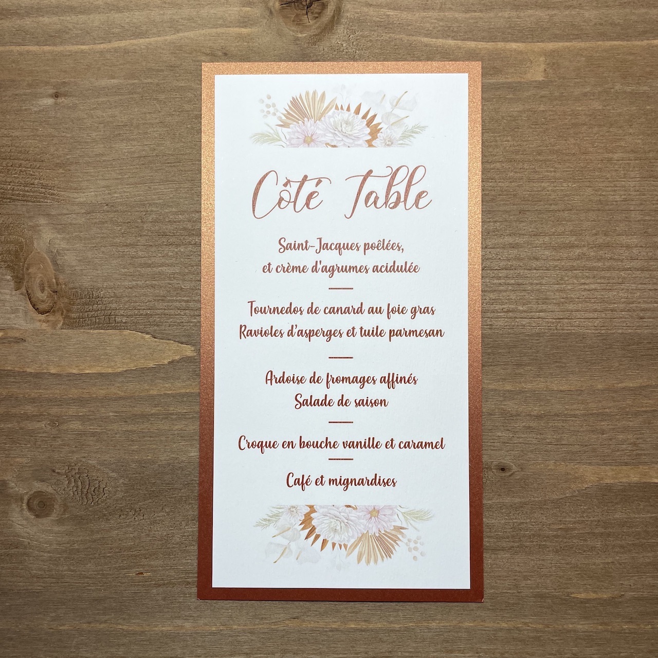 carte-de-menu-mariage-terracotta-boheme carte menu mariage terracotta