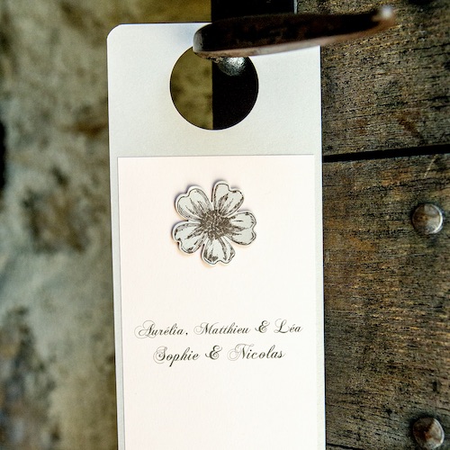Carte poignée de chambre mariage