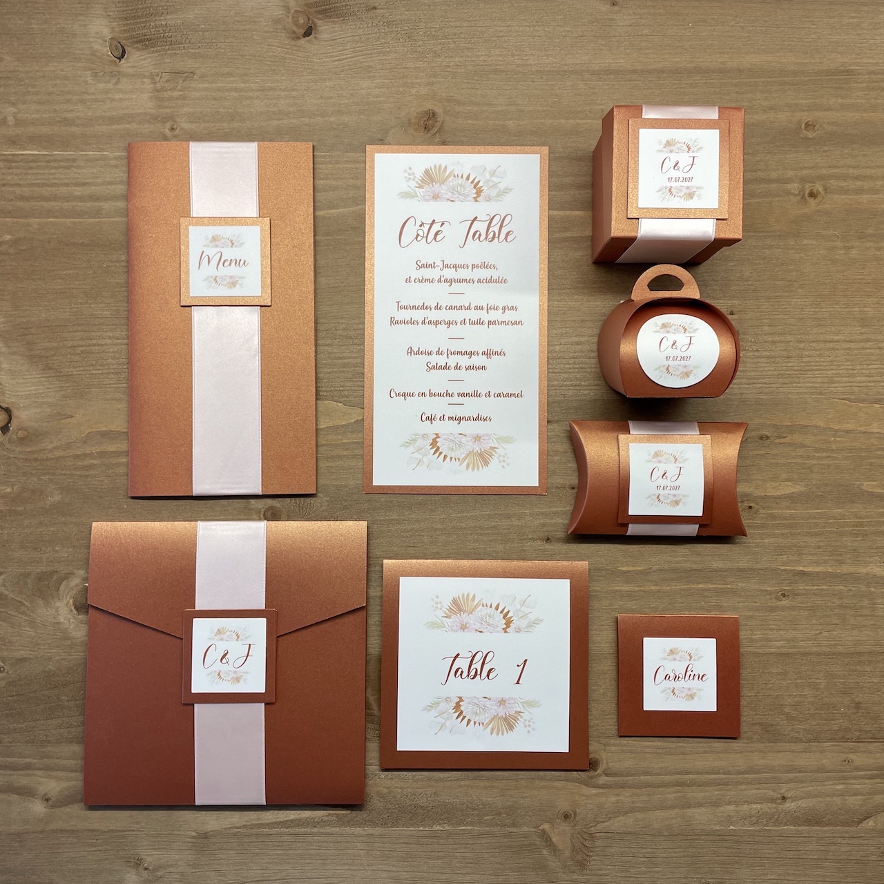 faire-part mariage terracotta