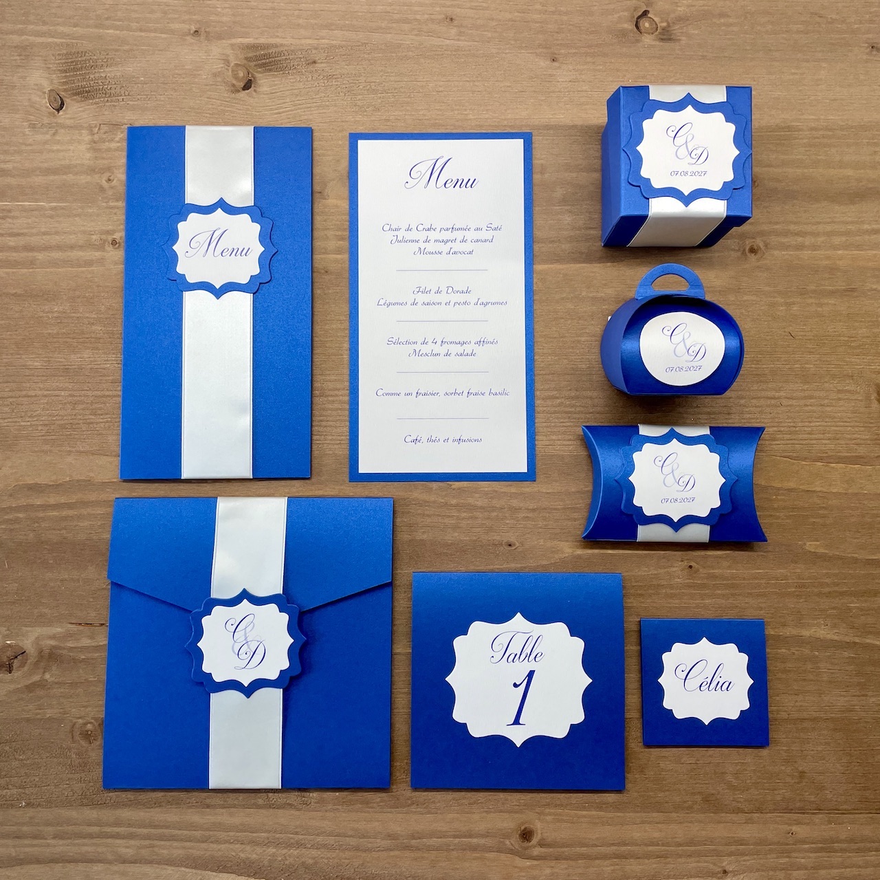 faire-part mariage bleu saphir 