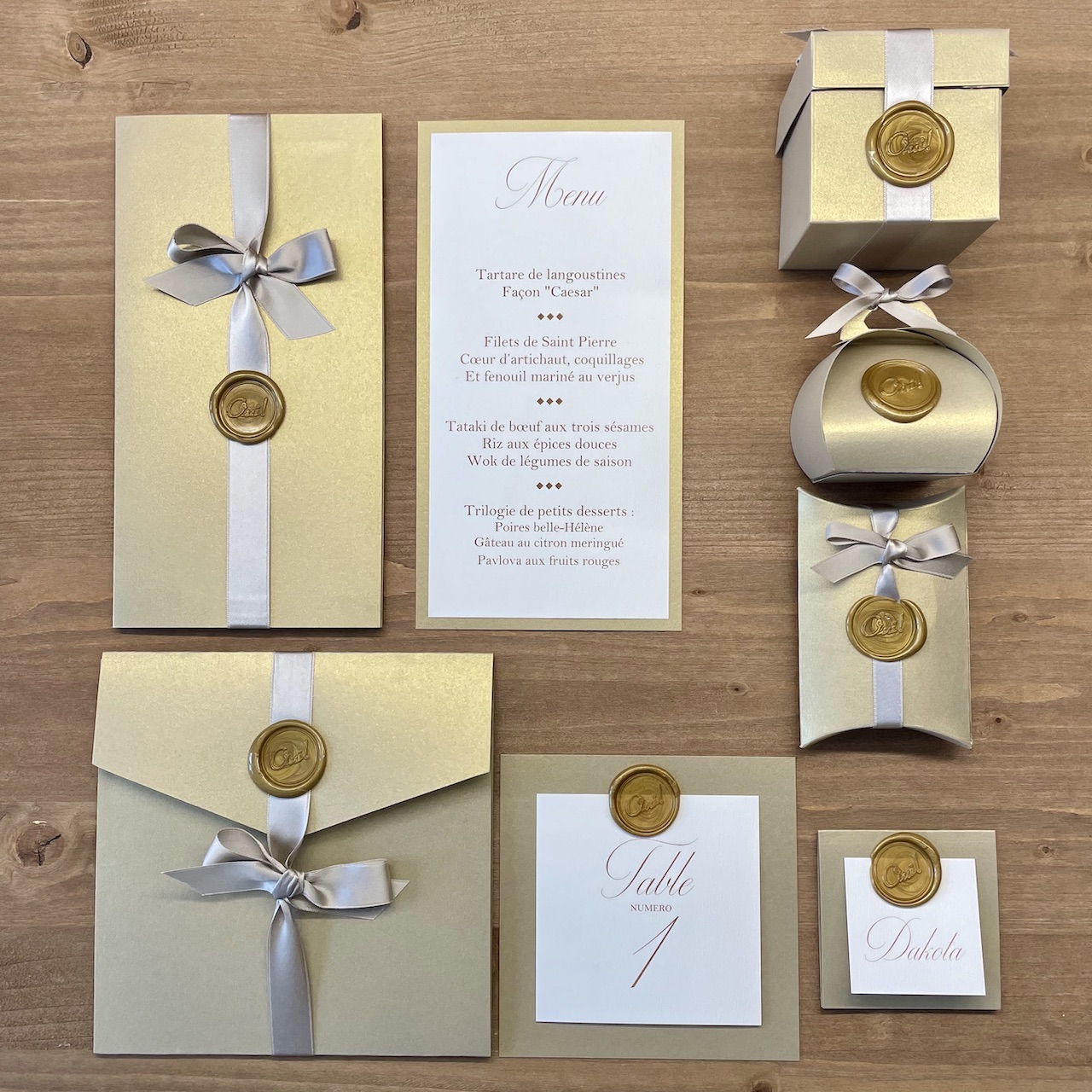 faire-part mariage doré