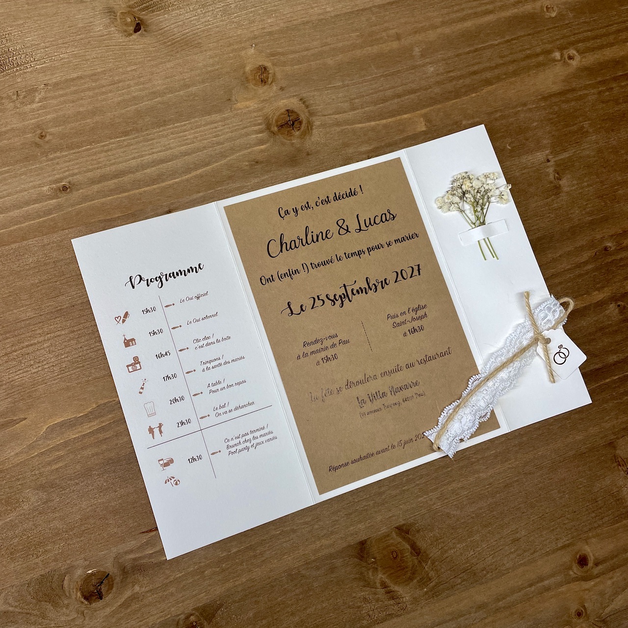faire-part-mariage-luxe faire-part mariage fleurs séchées