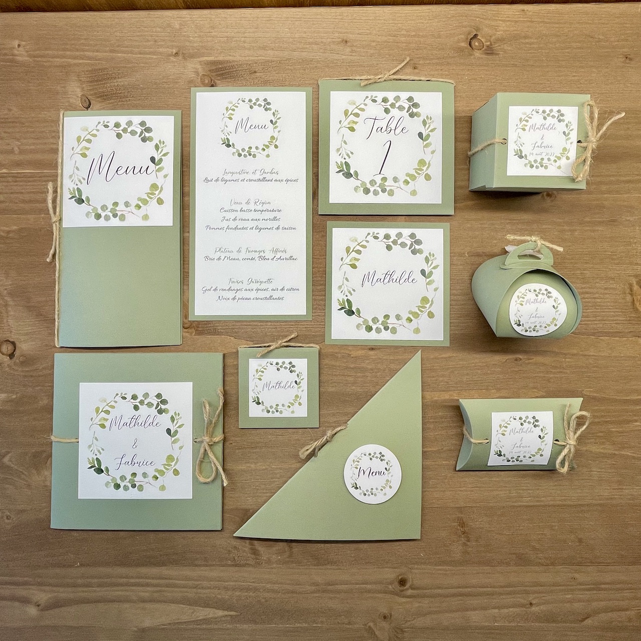 faire-part mariage eucalyptus