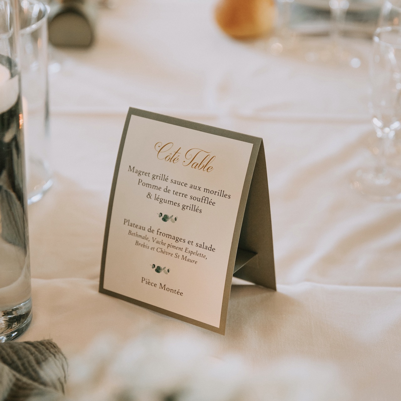 Carte de menu format chevalet