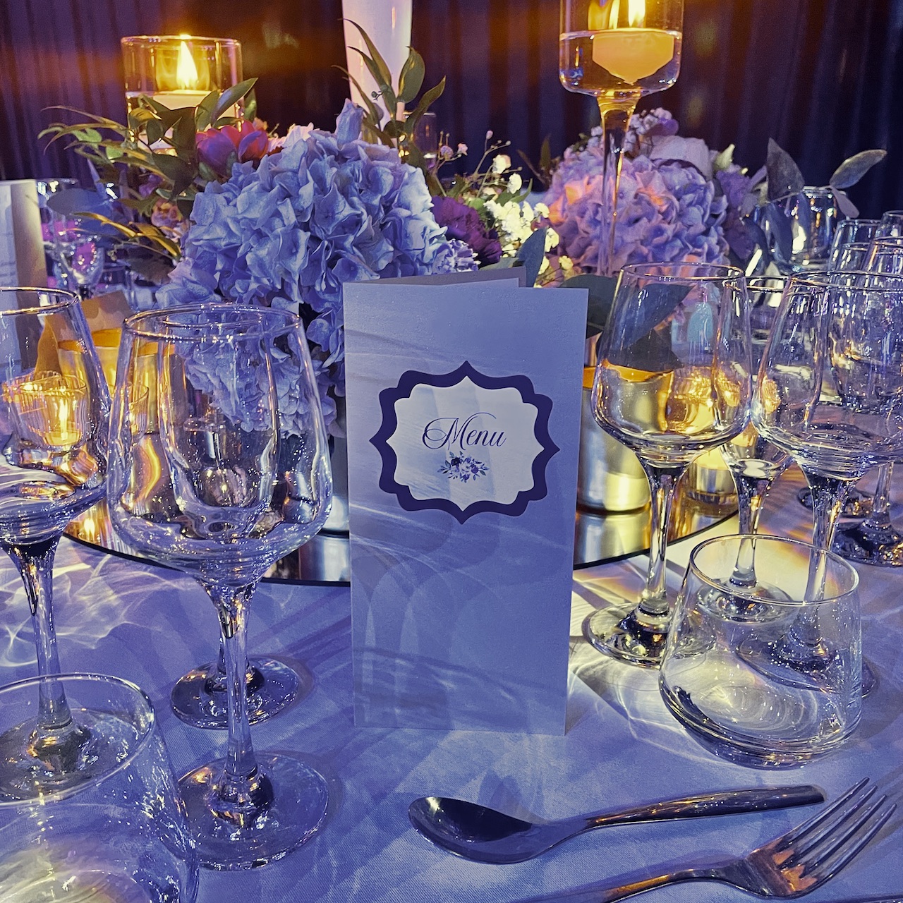 Carte de menu mariage princesse