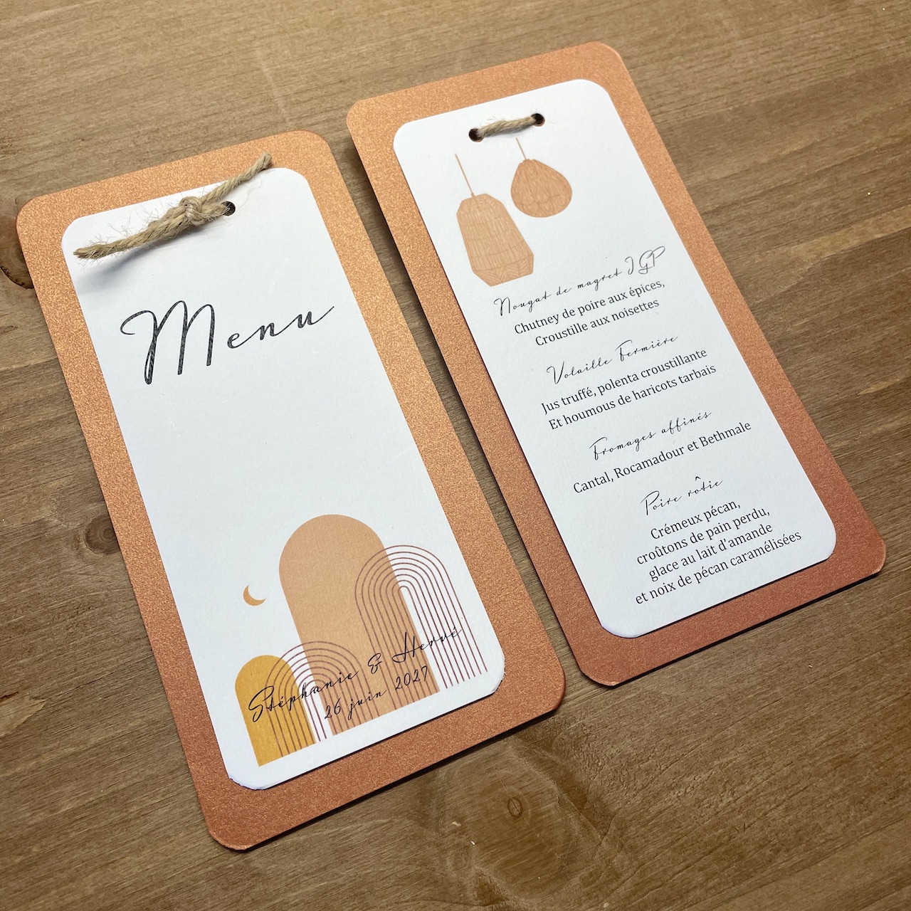 menu-mariage-terracotta-ficelle menu mariage bohème