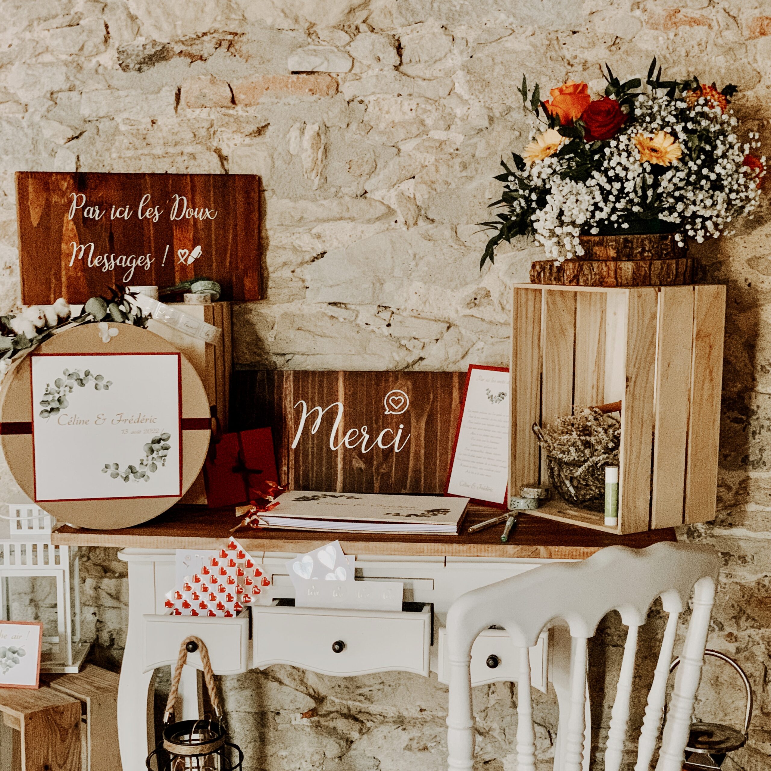 Pancarte bois mariage