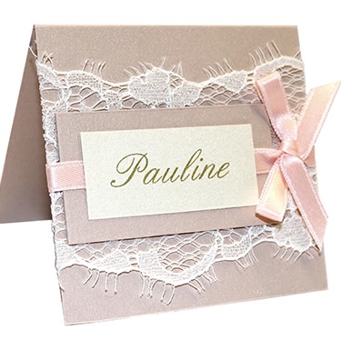 marque-place dentelle nude