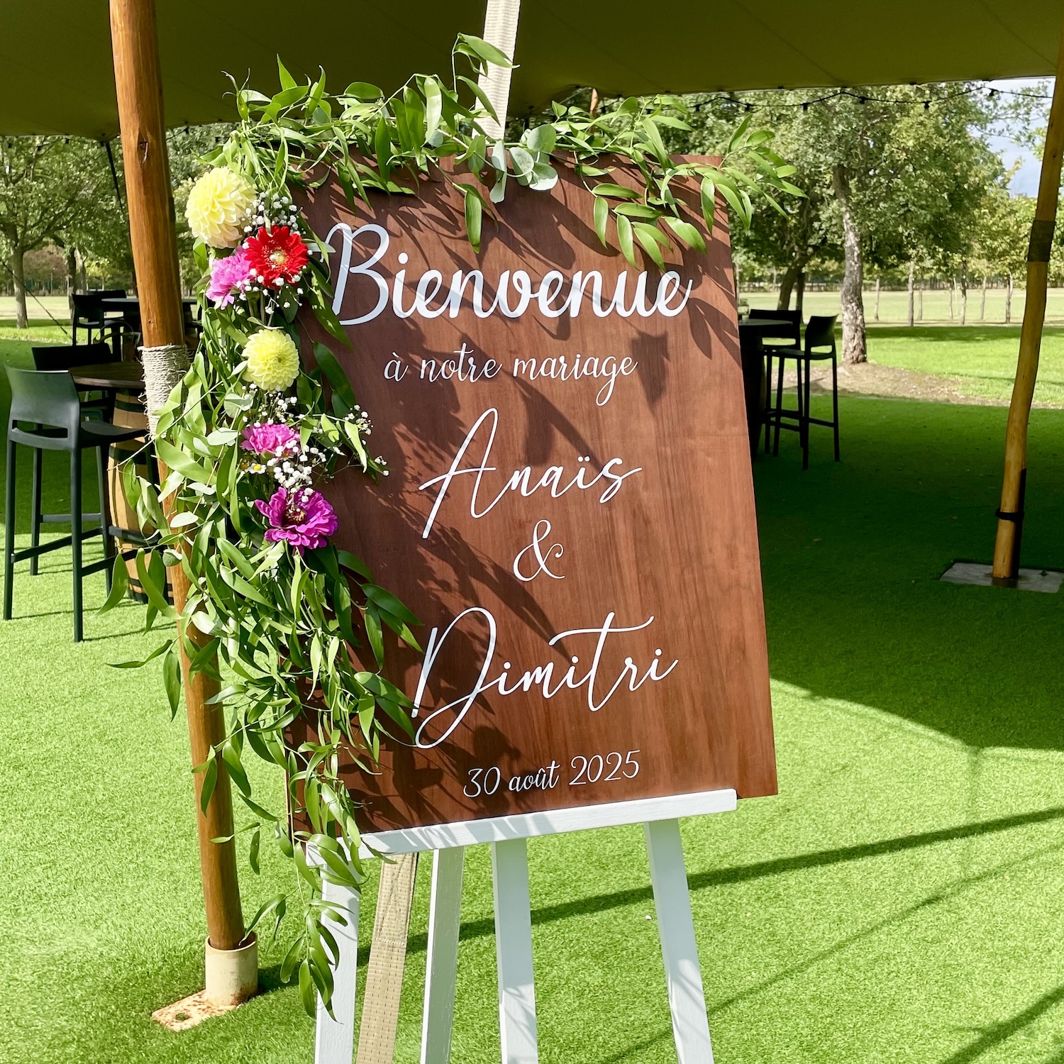 cadre de bienvenue mariage champêtre romantique