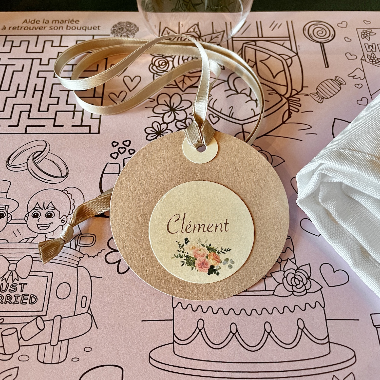 mot invité sur disque vinyle mariage