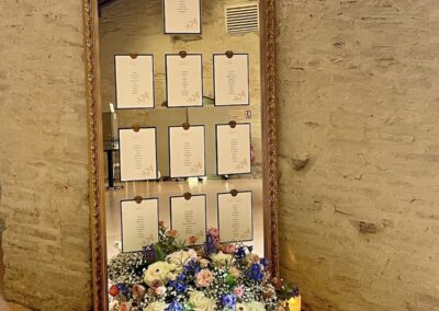 Plan de table avec cachet de cire